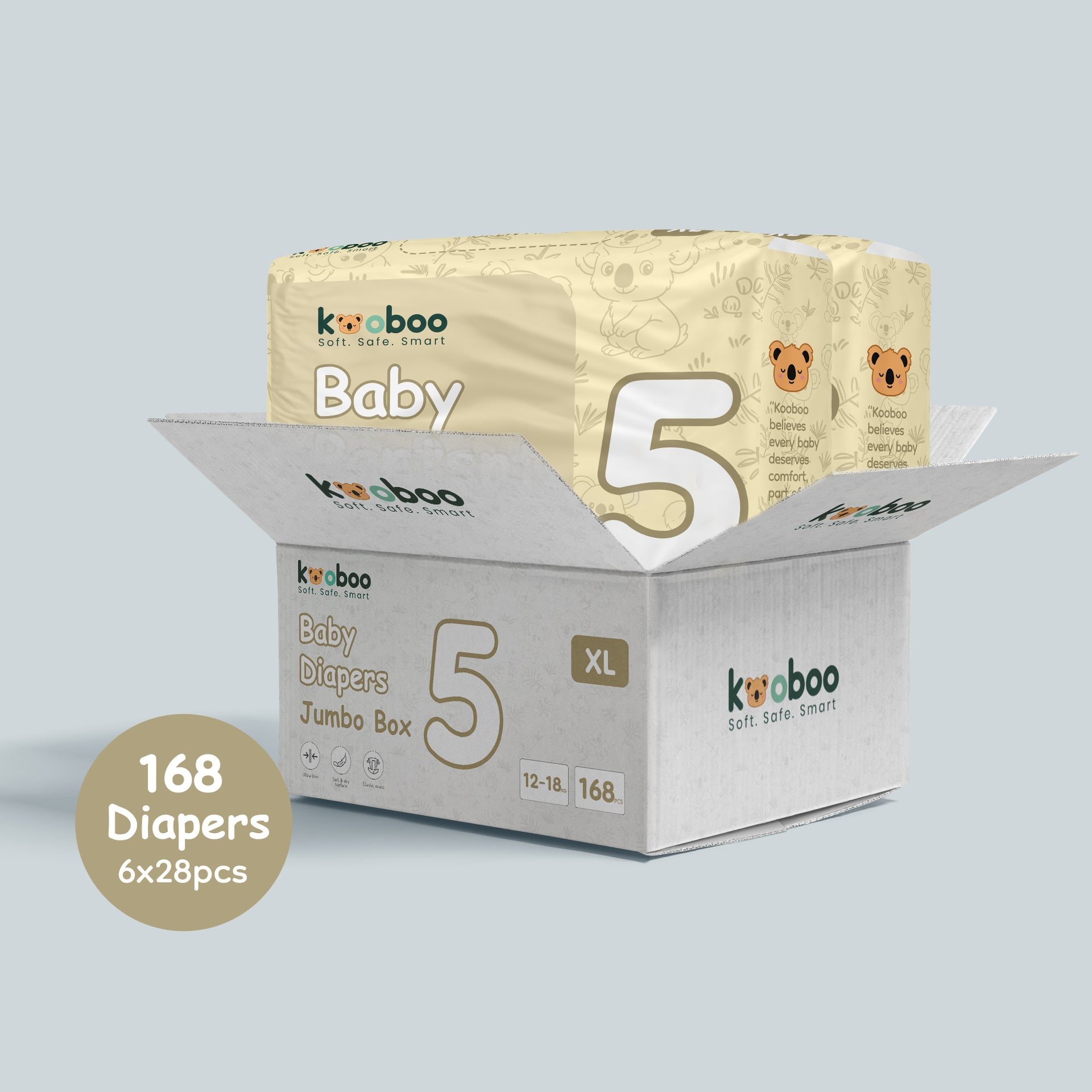 Monthly Diapers Bundle - 5 | 12-18 kg | 168 pcs